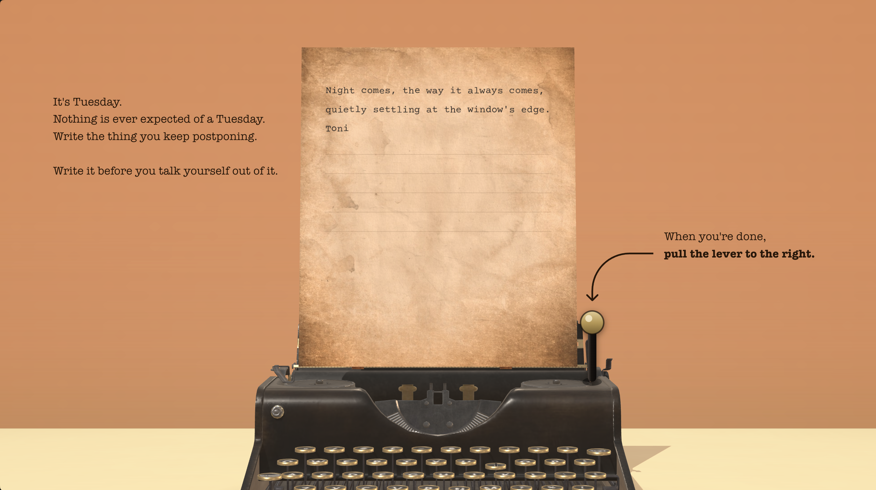 Perbait’s virtual typewriter